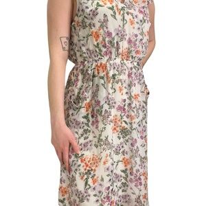 White Floral Sleeveless Dress